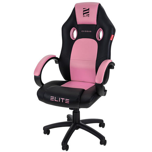 ELITE MG100 Exodus Gamingstuhl, Schwarz/Pink/Weiss. Ergonomischer Sportsitz für komfortable, lange Gaming-Sessions.