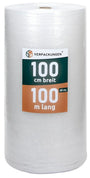 BB-Verpackungen Luftpolsterfolie 1 x 100 m, 60 my, 2-lagig, recycelbar – transparente Folienrolle