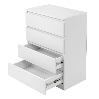 LEADZM Kommode mit 4 Schubladen, Sideboard für Schlafzimmer, Weiss
