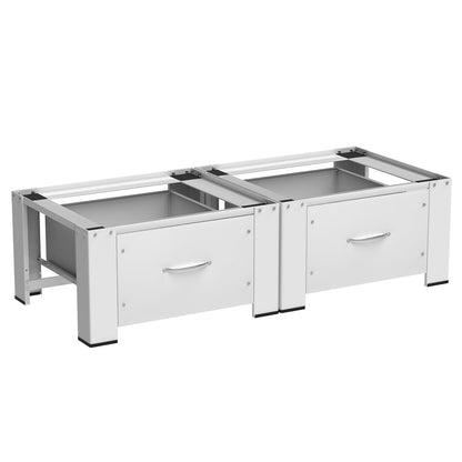 Herrselsam 2x Waschmaschinen Untergestell m. Schublade 63x54 cm Weiss