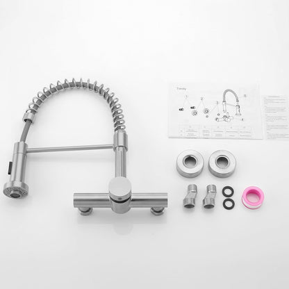 Tondiy Küchenarmatur Wandmontage Brause - Matt Edelstahl