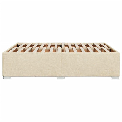 vidaXL Modernes Polsterbett Doppelbett - Creme 160x200cm Stoff
