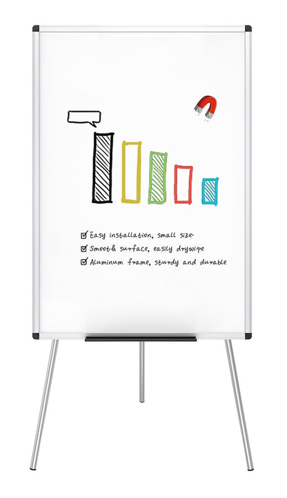 VIZ-PRO Flipchart-Whiteboard EB2436TL, magnetisch, 90 x 60 cm auf höhenverstellbarem Dreibein-Ständer