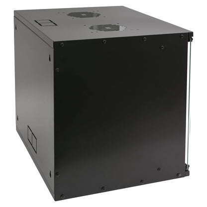 HMF 65709-02 Netzwerkschrank 19 Zoll - 9 HE 400mm Glastür Schwarz