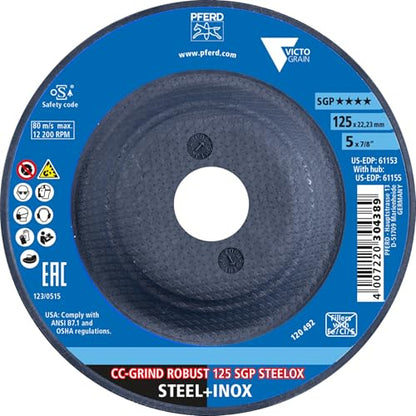 PFERD CC-GRIND ROBUST Schleifscheibe SGP STEELOX 125mm - 10er Pack