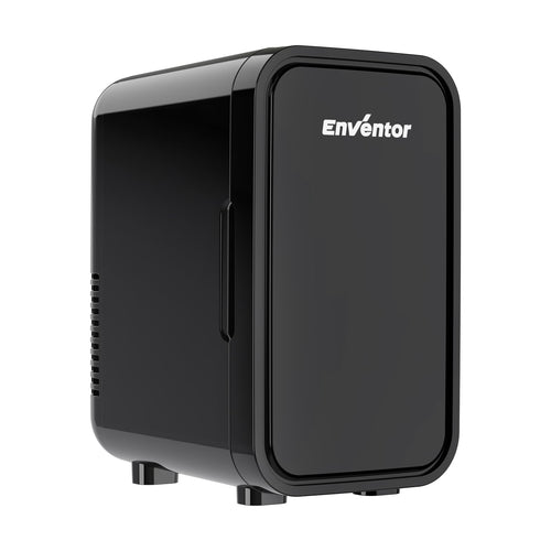 Enventor Mini-Kühlschrank 6 Liter, Kühl- und Wärmefunktion, Schwarz, kompakte Bauform