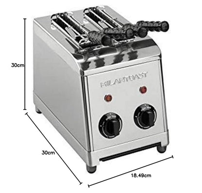 Milan Toast 7000 Professioneller Edelstahl-Toaster - 2 Zangen