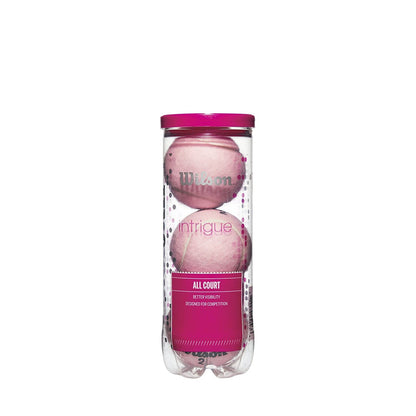 Wilson Intrigue Tennisbälle rosa, 12 Dosen à 3 Bälle – Bälle mit erhöhter Sichtbarkeit für alle Plätze