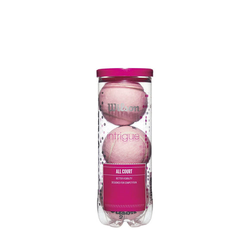 Wilson Intrigue Tennisbälle rosa, 12 Dosen à 3 Bälle – Bälle mit erhöhter Sichtbarkeit für alle Plätze