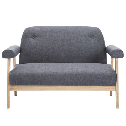 vidaXL Sofa 2-Sitzer Polstersofa – Stoff Dunkelgrau