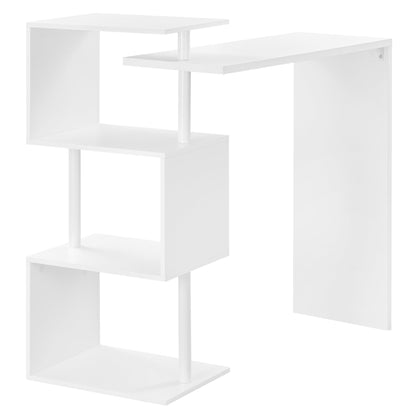 WOLTU Bartisch mit 3 Ablageflächen drehbar - Weiss