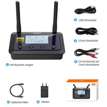 1Mii B03Pro+ Bluetooth 5.3 Audio Adapter Sender Empfänger LDAC