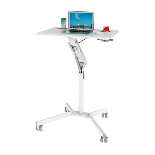 hjh OFFICE 802114 Stand VM-SU I Stehpult. Weißes, höhenverstellbares Stehpult für ergonomisches Arbeiten im Stehen.
