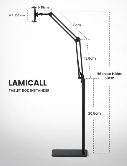 Lamicall Tablet Bodenständer, höhenverstellbar, 360°, 4,7–13 Zoll