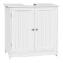 WOLTU Waschbeckenunterschrank mit 2 Türen, weiss, MDF, 60x30x60 cm – Badmöbel mit Siphonöffnung und Einlegeboden