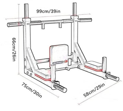 Fitness Klimmzugstange Wandmontage 2-in-1 Dip Station 500kg