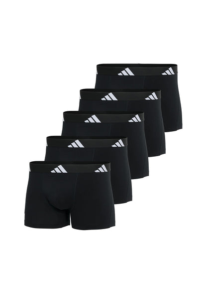 adidas Trunk Active Flex Cotton Herren-Boxershorts 5er-Pack Schwarz XL, elastischer Bund, gesticktes Logo