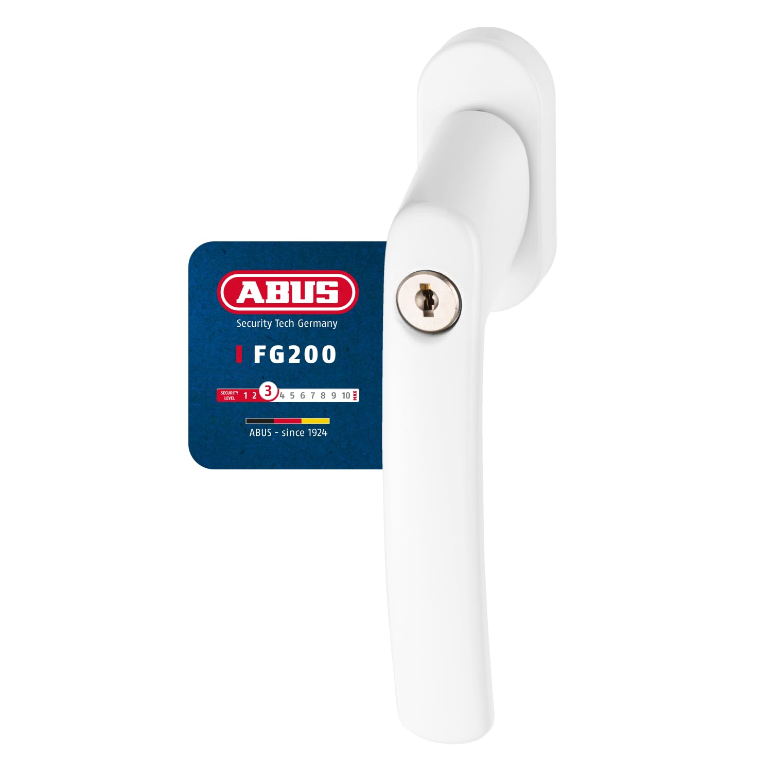 ABUS Fenstergriff FG200 abschliessbar mit Druckzylinder, 3er Set in Weiss, mit Wendeschlüssel