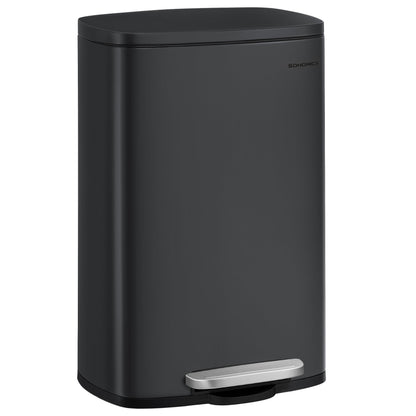 SONGMICS Mülleimer Küche 50L Treteimer Schwarz LTB050B02