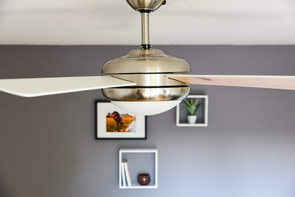AireRyder Ursa Deckenventilator mit Licht Fernbedienung 132cm Satin Nickel/Weiss