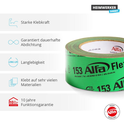 Alfa Flex Folienklebeband 50 mm x 25 m, 6 Rollen für Dampfbremsen