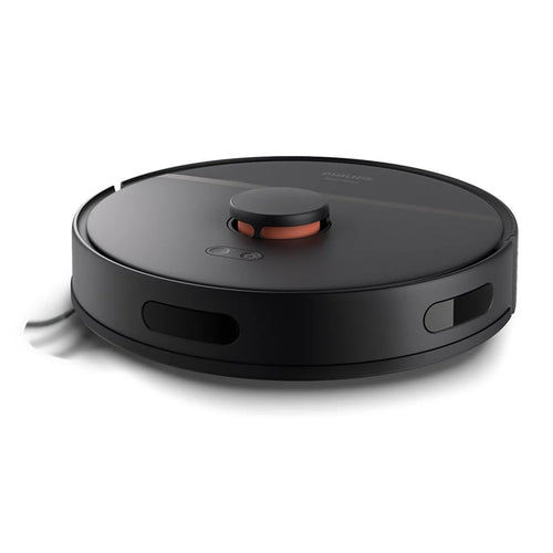 Versuni Philips Robotics VC 3000 Saugroboter XU3000/01, rund, schwarz. Reinigt Böden autonom mittels Navigation.