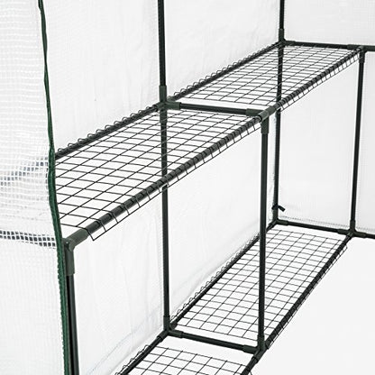 tectake Foliengewächshaus mit 4 Ablagen – 186x120x190 cm