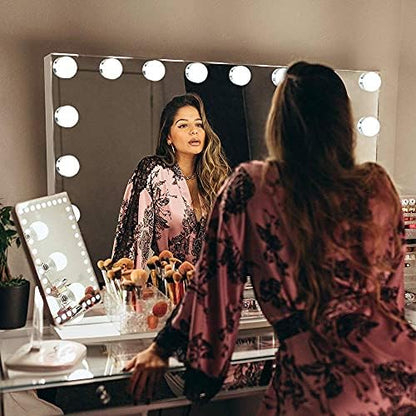 FENCHILIN Bluetooth Schminkspiegel Hollywood Kosmetikspiegel – 80x58