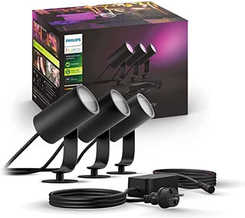 Philips Hue Lily Gartenstrahler Basis Set 3er Pack Schwarz
