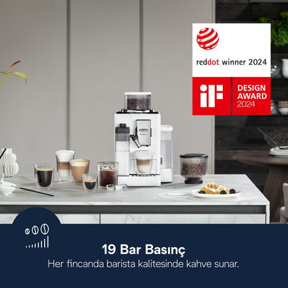 De’Longhi Rivelia Kaffeevollautomat LatteCrema System – Weiss