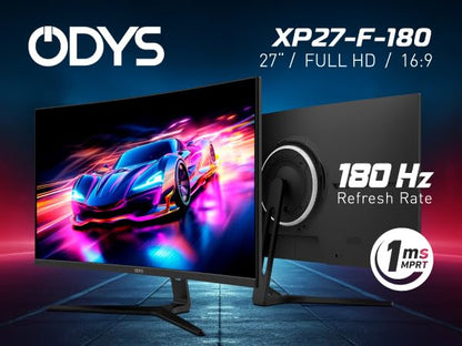 ODYS XP27-F-180 Curved Gaming Monitor 27 Zoll Full-HD 180 Hz