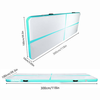CCLIFE Airtrack Turnmatte 3m x 10cm Grün mit Pumpe