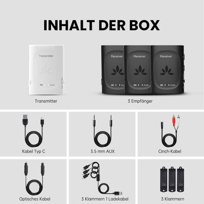 **Avantree Audiplex: Kabelloses Audio Sender Set - Multi-Empfänger**