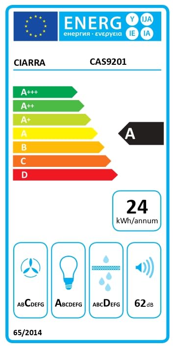 CIARRA CAS9201A Dunstabzugshaube 90 cm Umluft Abluft Pyramide Silber