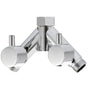 Tecmolog Umstellventil Dusche Messing 2-Wege Y-Verteiler 1/2 Zoll mit Chrom-Finish und zwei Absperrhebeln