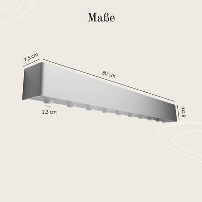 Designfabrik Hamburg Wandgarderobe mit versteckten Haken - Weiss 80 cm