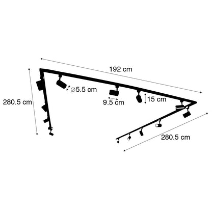 QAZQA Modernes 1-Phasen-Schienensystem Komplettset mit 14 Spots