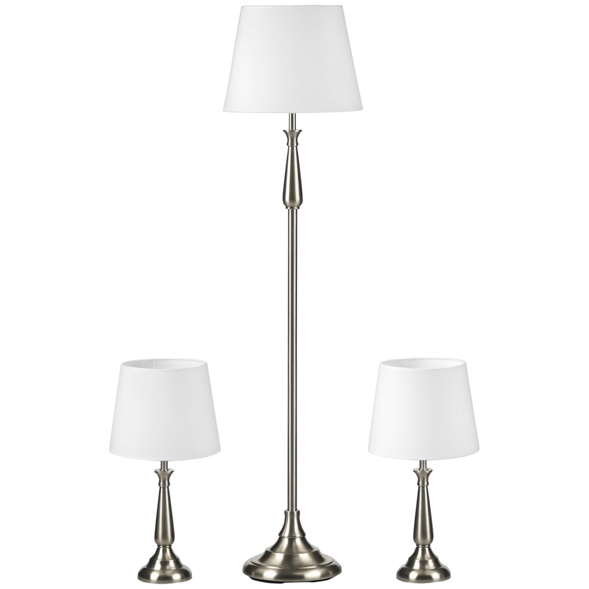 HOMCOM 3er-Lampenset Steh-/Tischleuchten - Vintage Creme. Dient zur Grundbeleuchtung von Wohnräumen.