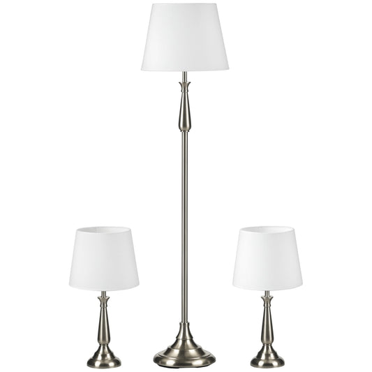 HOMCOM 3er-Lampenset Steh-/Tischleuchten - Vintage Creme