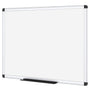 VIZ-PRO Magnetisches Whiteboard 120 x 90 cm, trocken abwischbar, silberner Aluminiumrahmen und schwarze Markerablage
