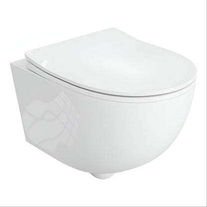 LAVITA Brava Wand-WC spülrandlos – WC-Sitz Absenkautomatik, Weiss glanz