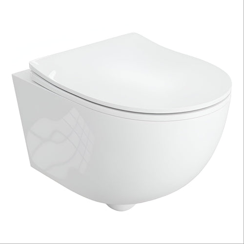 LAVITA Brava Wand-WC spülrandlos – WC-Sitz Absenkautomatik, Weiss glanz