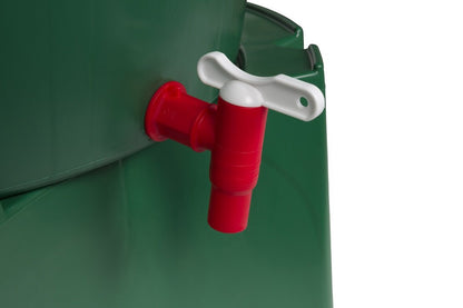 Kreher Regentonne 310 Liter mit Stand, Wasserhahn und Deckel, Grün