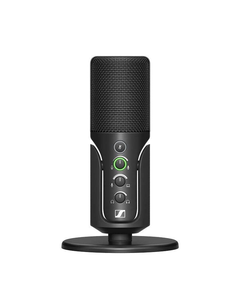 Sennheiser Profile USB-Mikrofon mit Kondensatorkapsel und Tischfuss, schwarzes Metallgehäuse