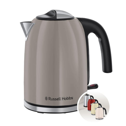 Russell Hobbs Wasserkocher Colours Plus Mocha 1,7 l 2400 W – mokkafarbenes Edelstahlgehäuse, polierte Akzente