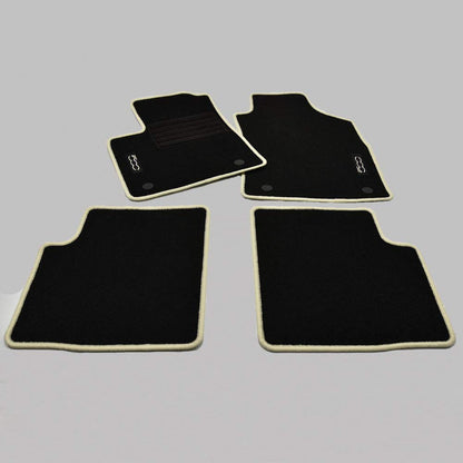 Piuess Velours Fussmatten für Fiat 500 und 500C Cabrio ab 2013, Crema