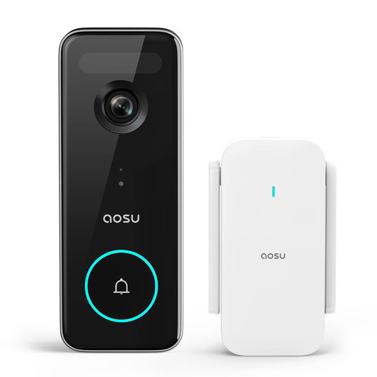 AOSU Drahtlose Video Türklingel - HD 5MP Radar WLAN. Rechteckiges Gerät, 5MP HD-Video mit Radar zur Besuchererkennung.
