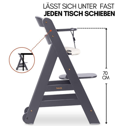 hauck Beta+ Newborn Set Babyhochstuhl ab Geburt - Dark Grey