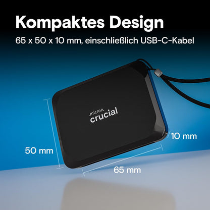 Crucial X9 Portable Externe SSD 4TB – Hochleistung USB-C 3.2