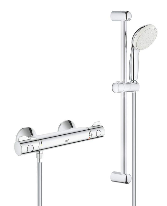 GROHE Grohtherm 800 Thermostat-Brausebatterie - Chrom 34565001. Verchromt. Regelt Duschtemperatur & Wassermenge.